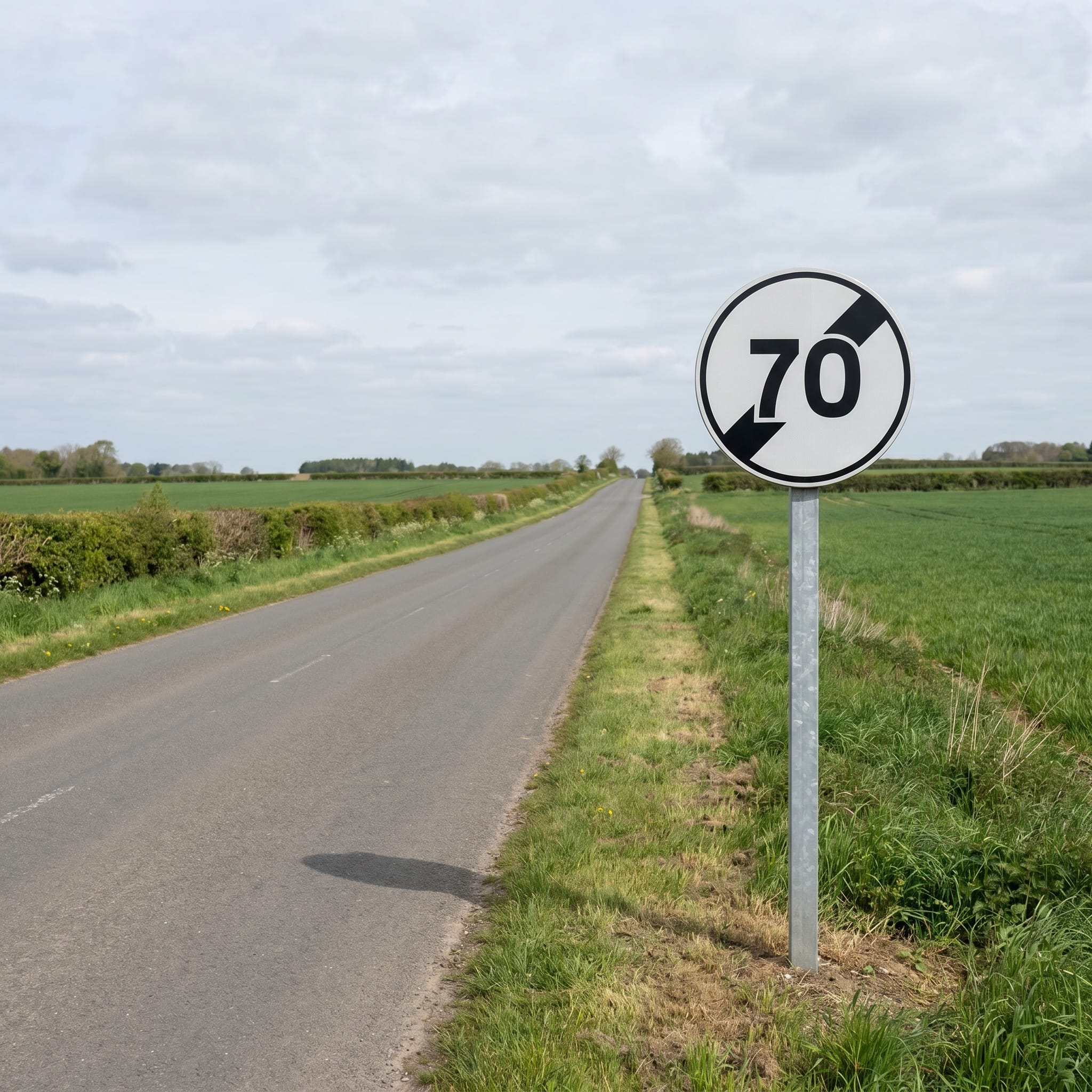 Panneau routier fin de limitation de vitesse 70 km/h B33 Image secondaire du produit