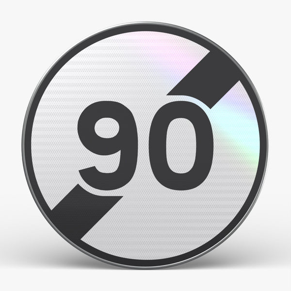 Panneau B33 fin de limitation 90 km/h, face