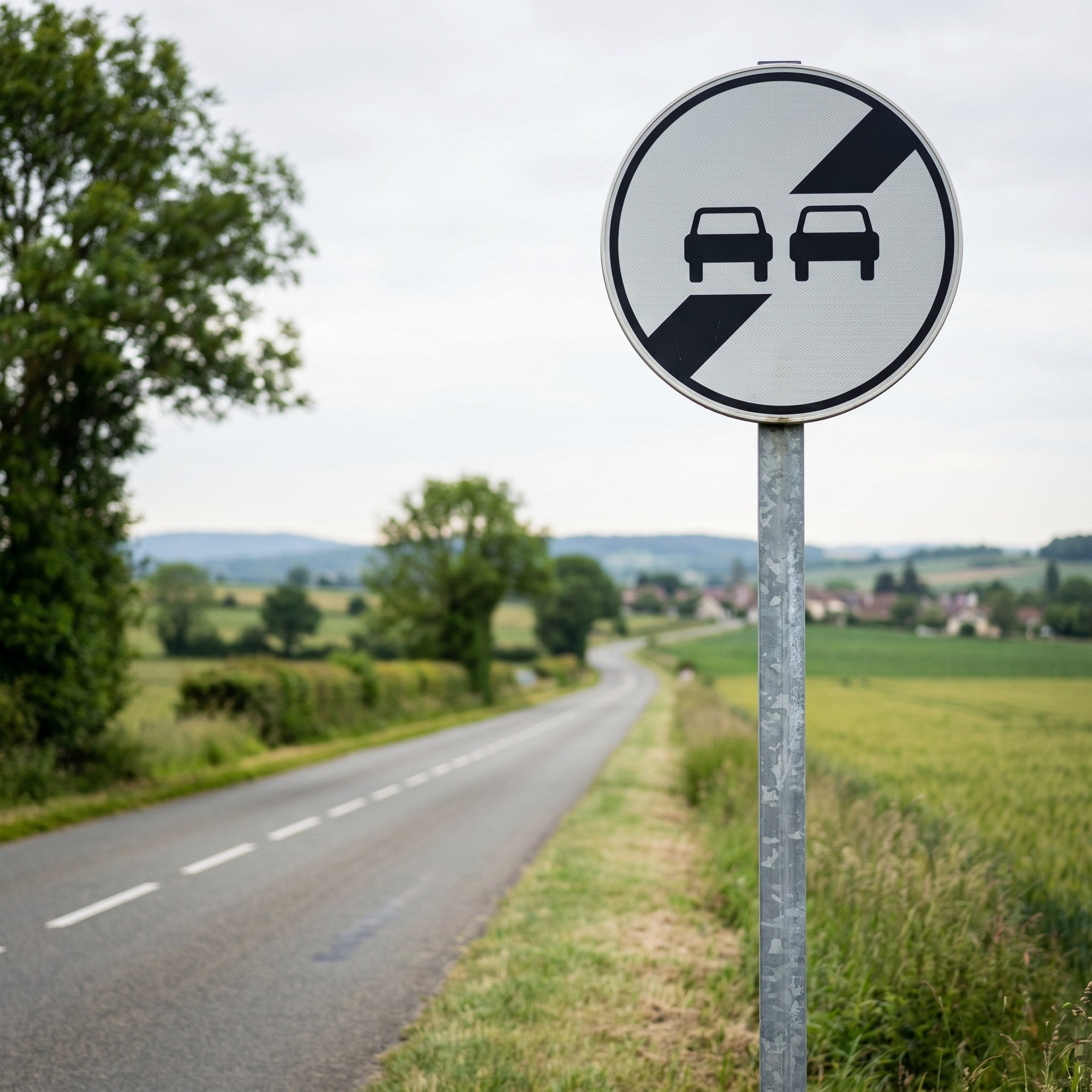 Panneau routier fin d'interdiction de dépasser B34 Image secondaire du produit