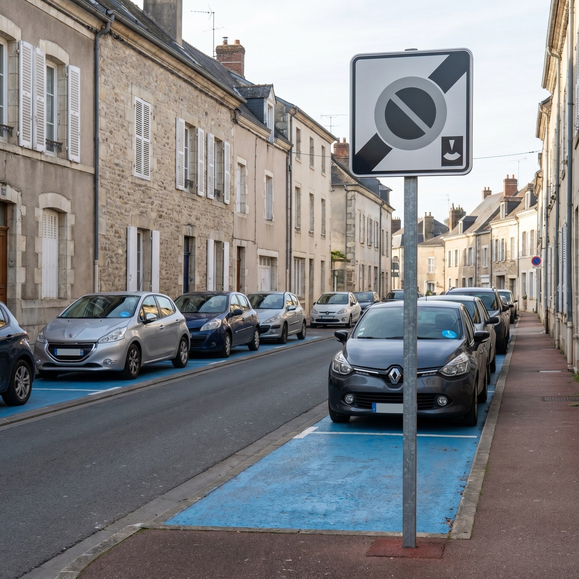 Panneau routier sortie de zone à durée limitée avec disque B50c Image secondaire du produit