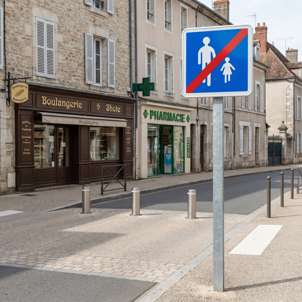 Panneau B55 — mise en situation sur voirie