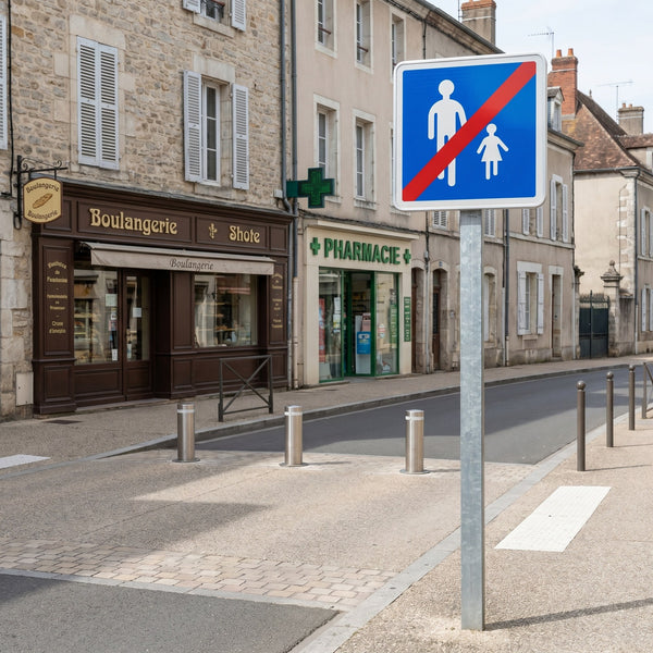 Panneau B55 — mise en situation sur voirie
