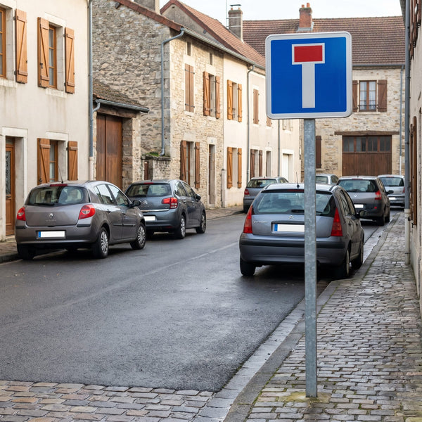 Panneau C13a — Impasse, mise en situation sur voirie