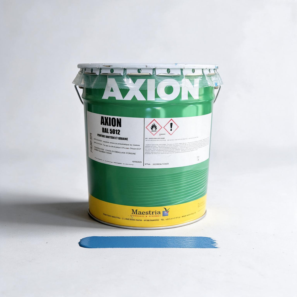Peinture routière bleue RAL 5012 — seau AXION Maestria 25 kg (image générée par IA) Image principale du produit