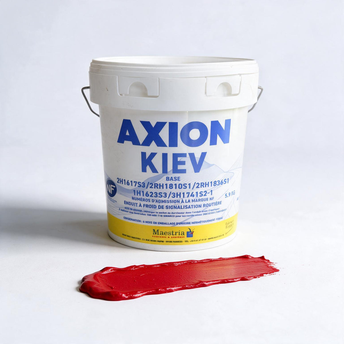 Enduit à froid routier rouge RAL 3020 — seau AXION KIEV 6 kg