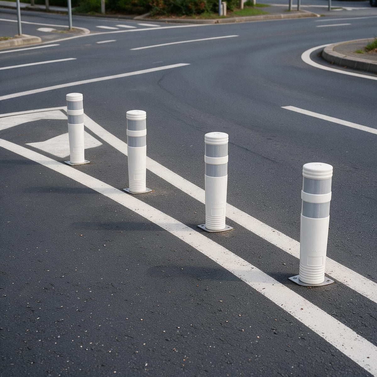 Balises J11 en renfort de marquage — îlot directionnel
