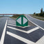 Musoir J14a au nez du divergent — sortie d'autoroute (mise en situation générée par IA)