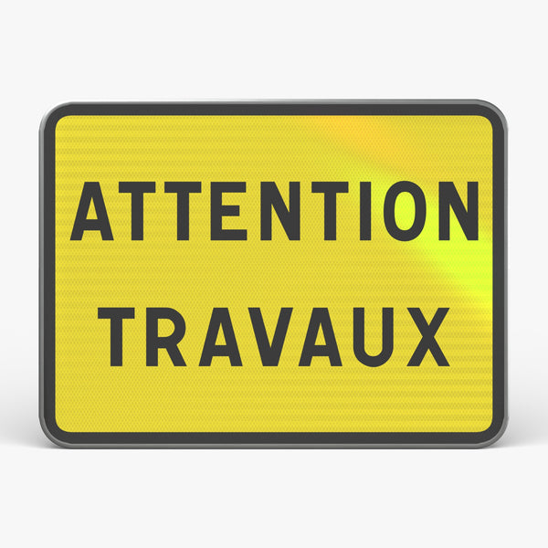 Panneau KC1 ATTENTION TRAVAUX — vue de face
