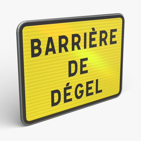 Panneau KC1 BARRIÈRE DE DÉGEL — vue de trois quarts face