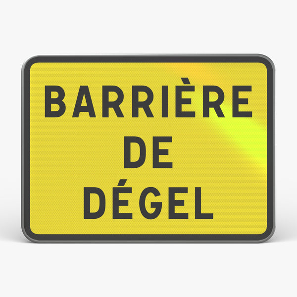 Panneau KC1 BARRIÈRE DE DÉGEL — vue de face