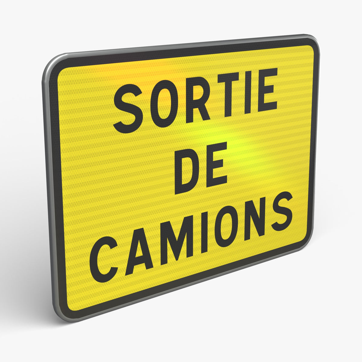 Panneau KC1 SORTIE DE CAMIONS — vue de trois quarts face