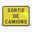 Panneau KC1 SORTIE DE CAMIONS — vue de face