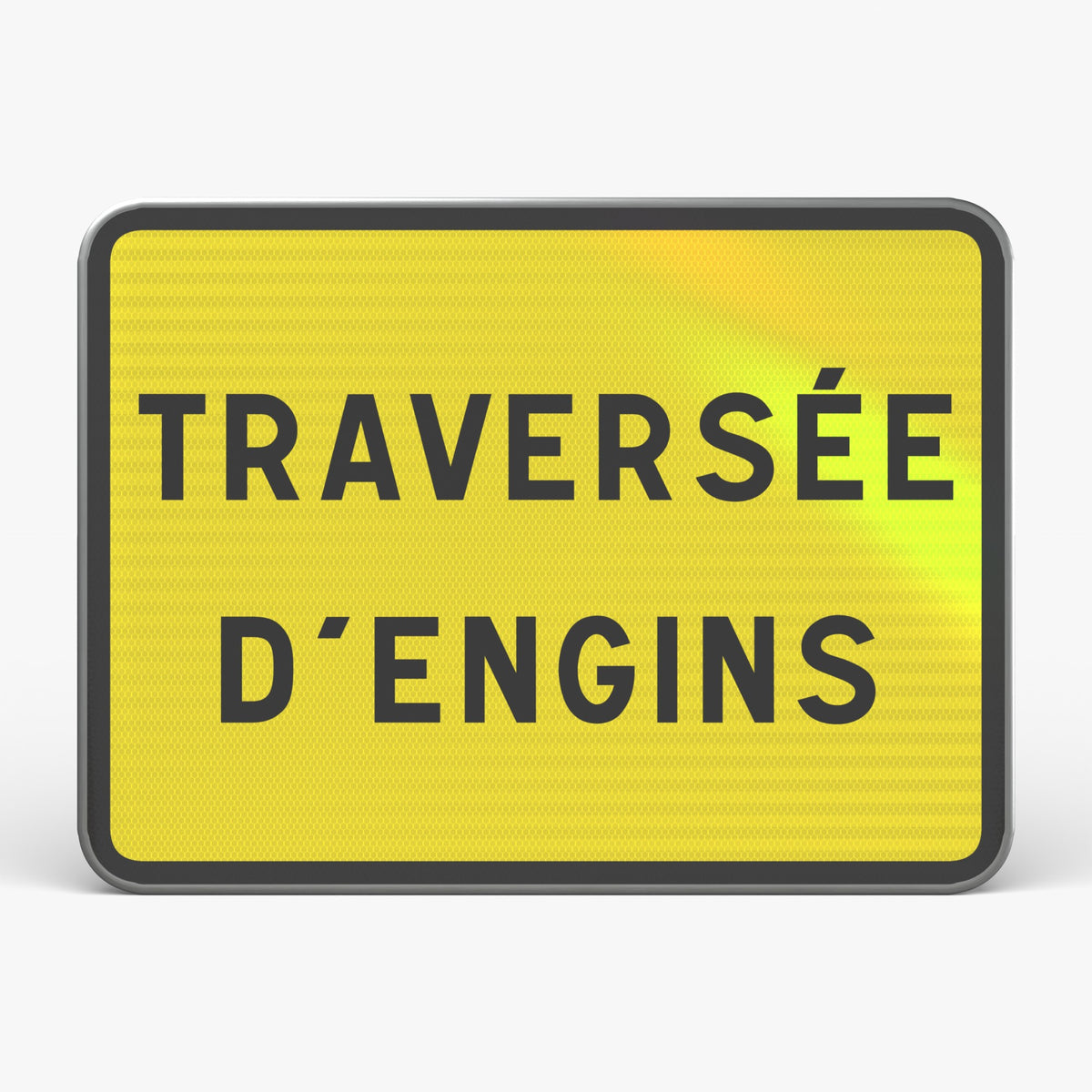 Panneau KC1 TRAVERSÉE D'ENGINS — vue de face