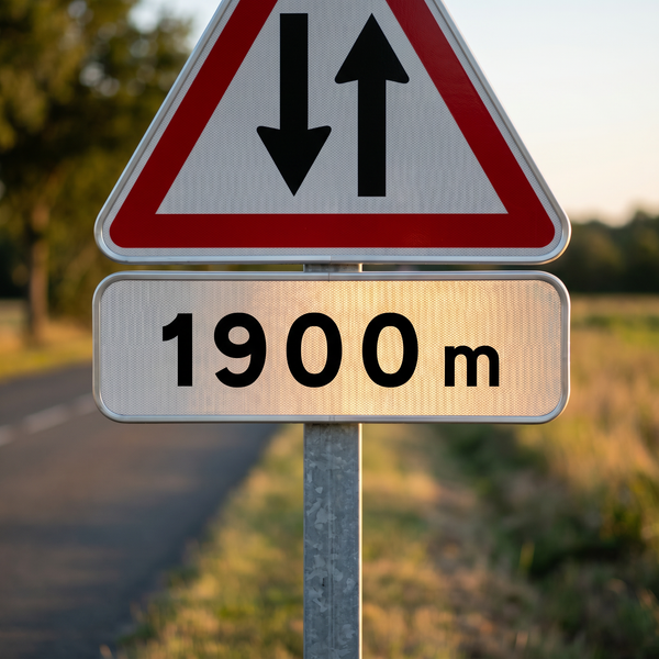 Panonceau M1 distance personnalisée, mise en situation