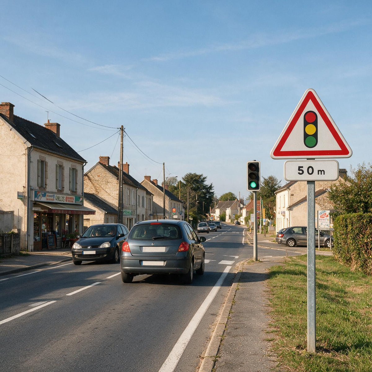 Panonceau routier distance M1 ex. 1 — mise en situation