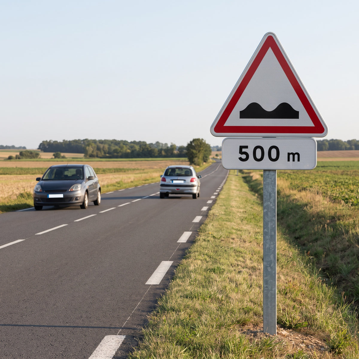 Panonceau routier distance M1 ex. 2 — mise en situation