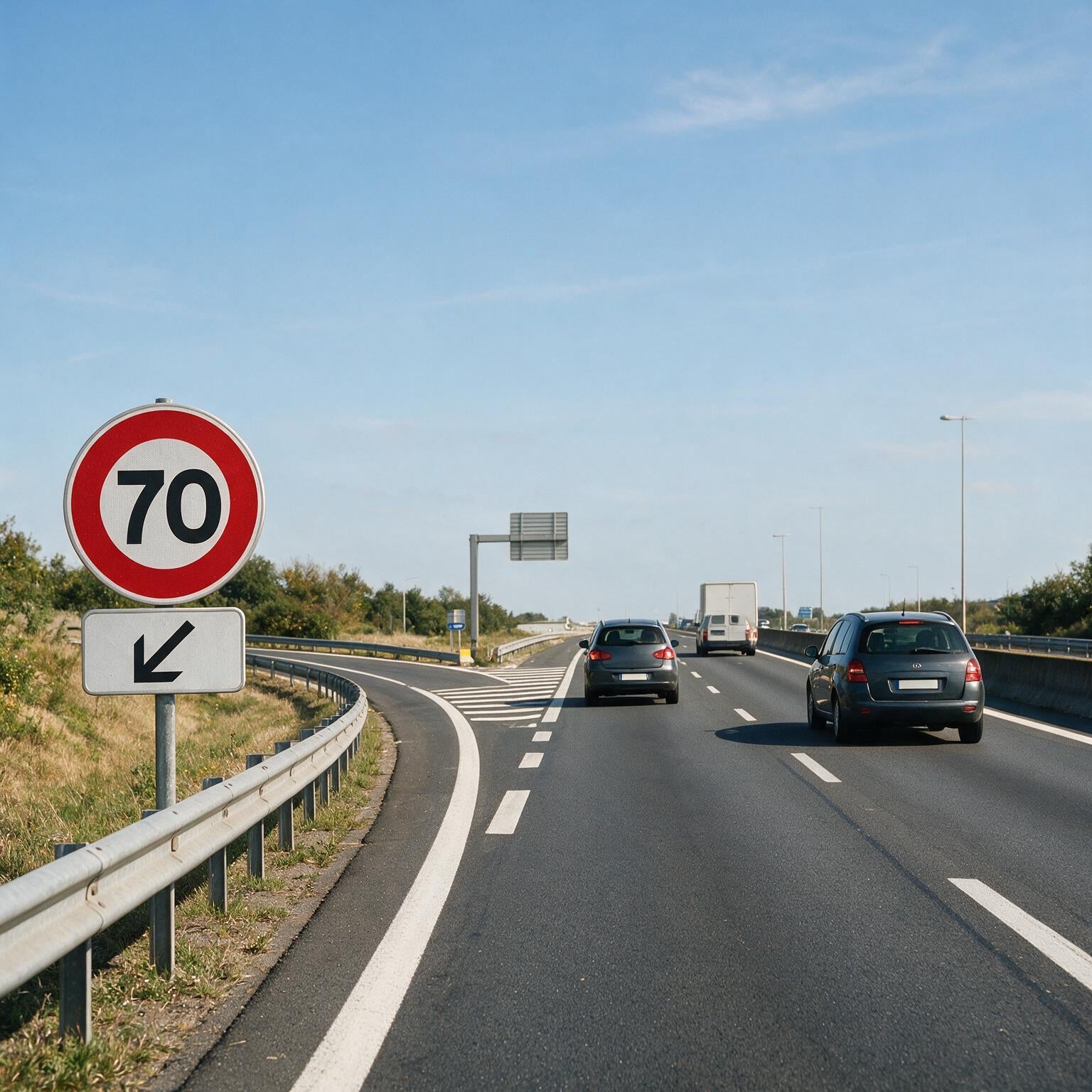 Panonceau routier directionnel vers le bas et à gauche M3a2 Image secondaire du produit