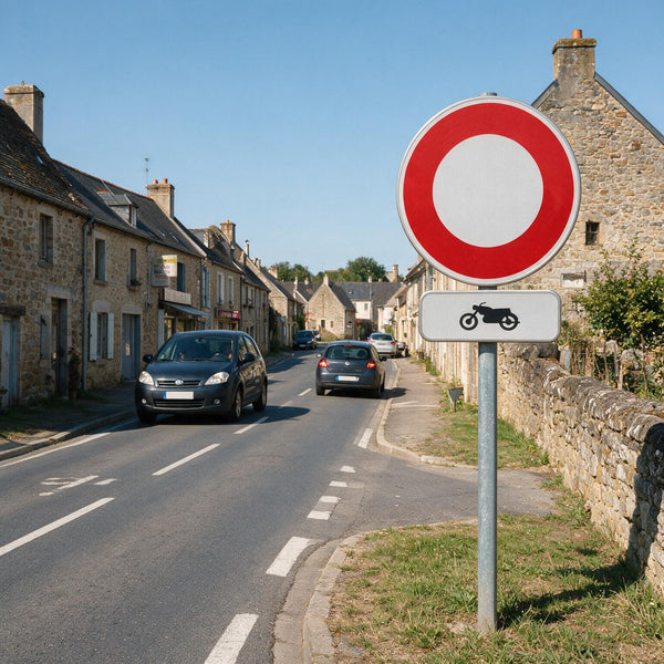 Panonceau routier motocyclettes M4c — mise en situation