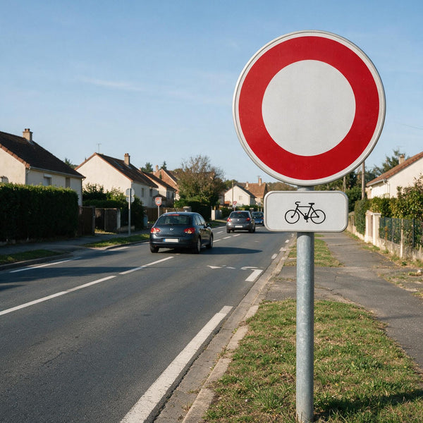 Panonceau routier cycles M4d1 — mise en situation