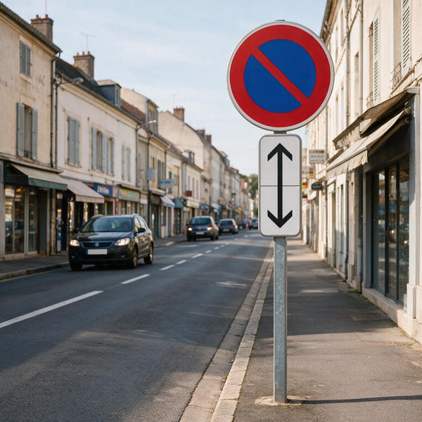 Panonceau routier application de part et d'autre du panneau M8c — mise en situation