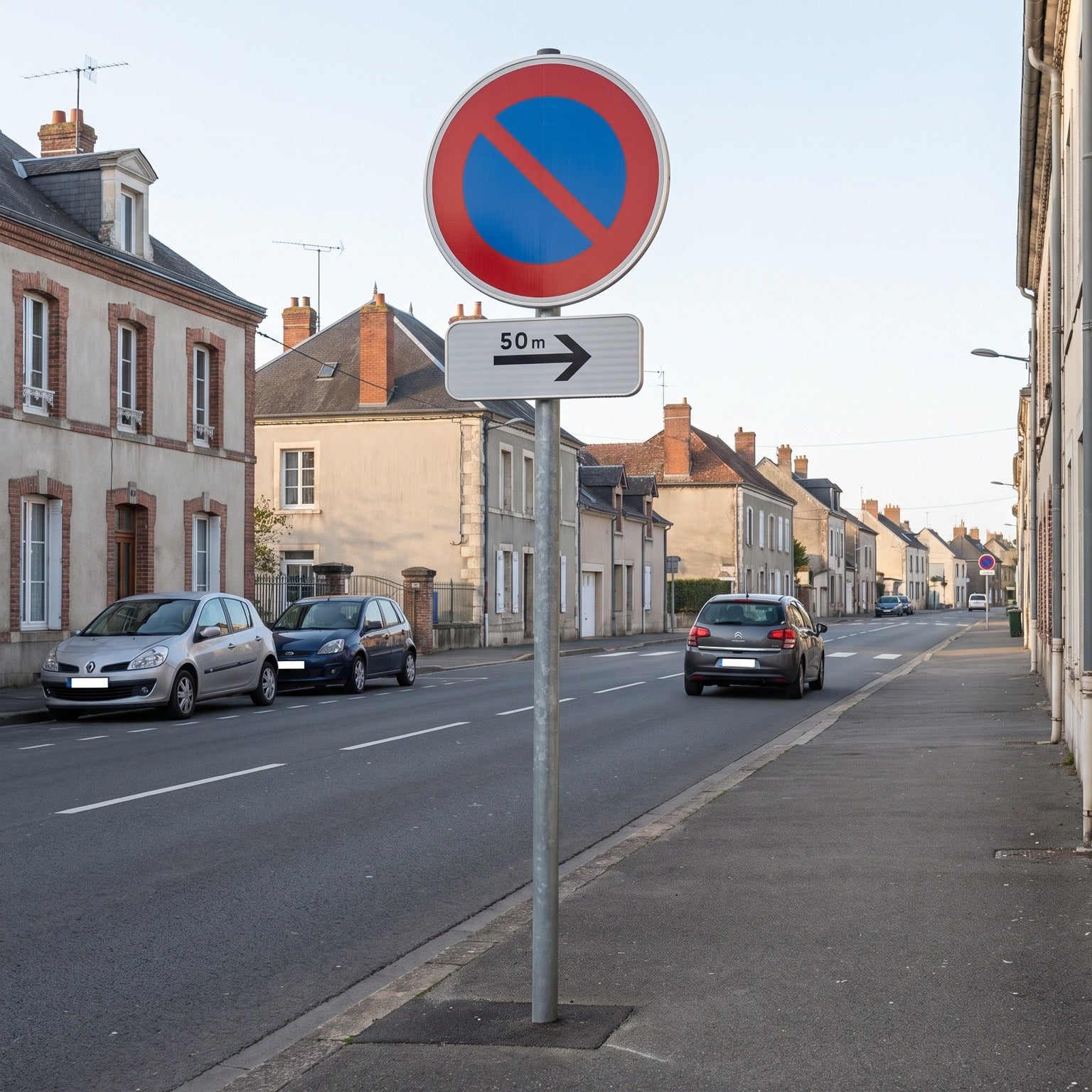 Panonceau routier application vers la droite avec longueur M8d bis Image secondaire du produit