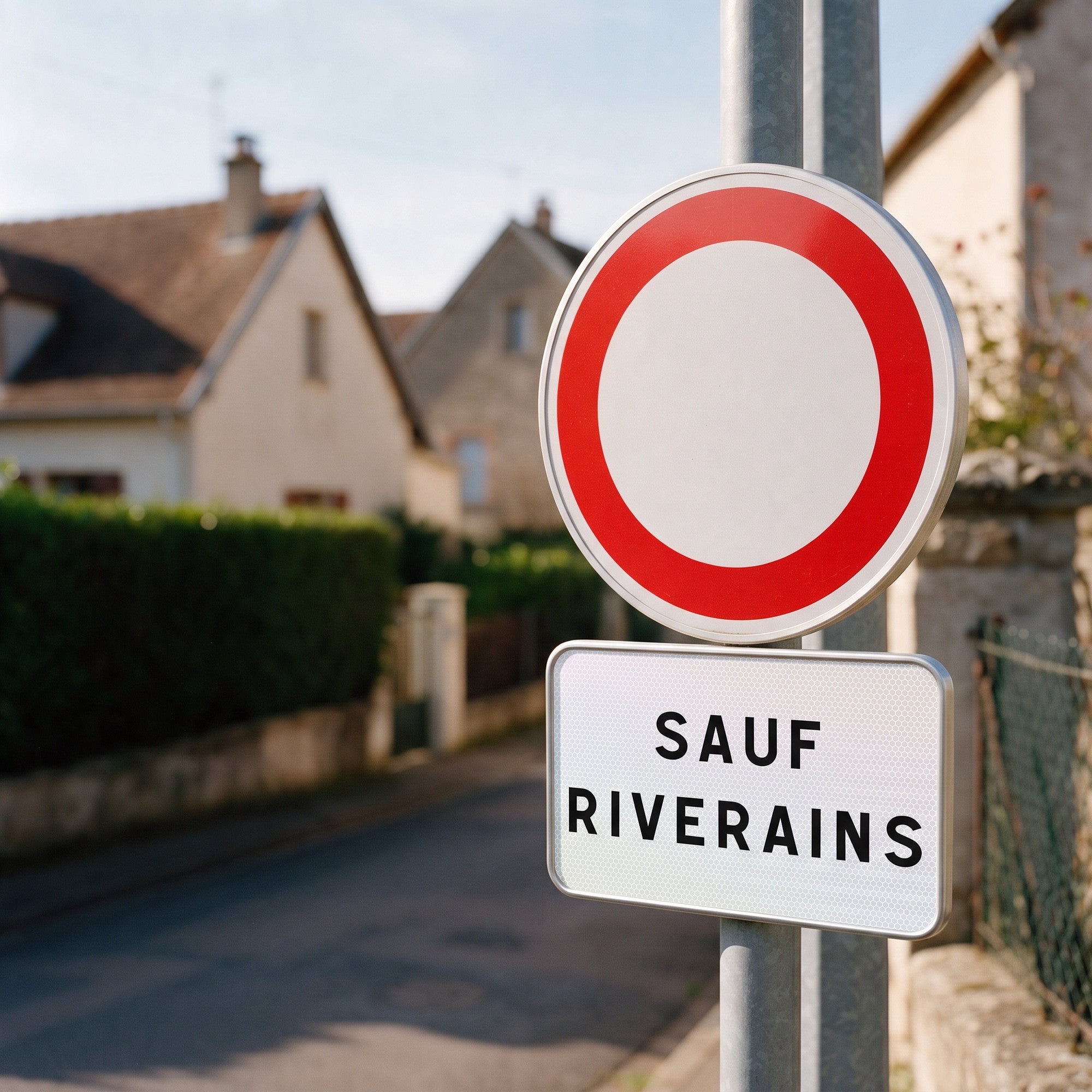 Panonceau routier SAUF RIVERAINS M9z Image secondaire du produit