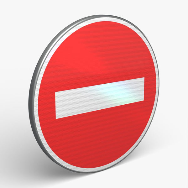 Panneau B1 — Sens interdit à tout véhicule — vue 3/4 face