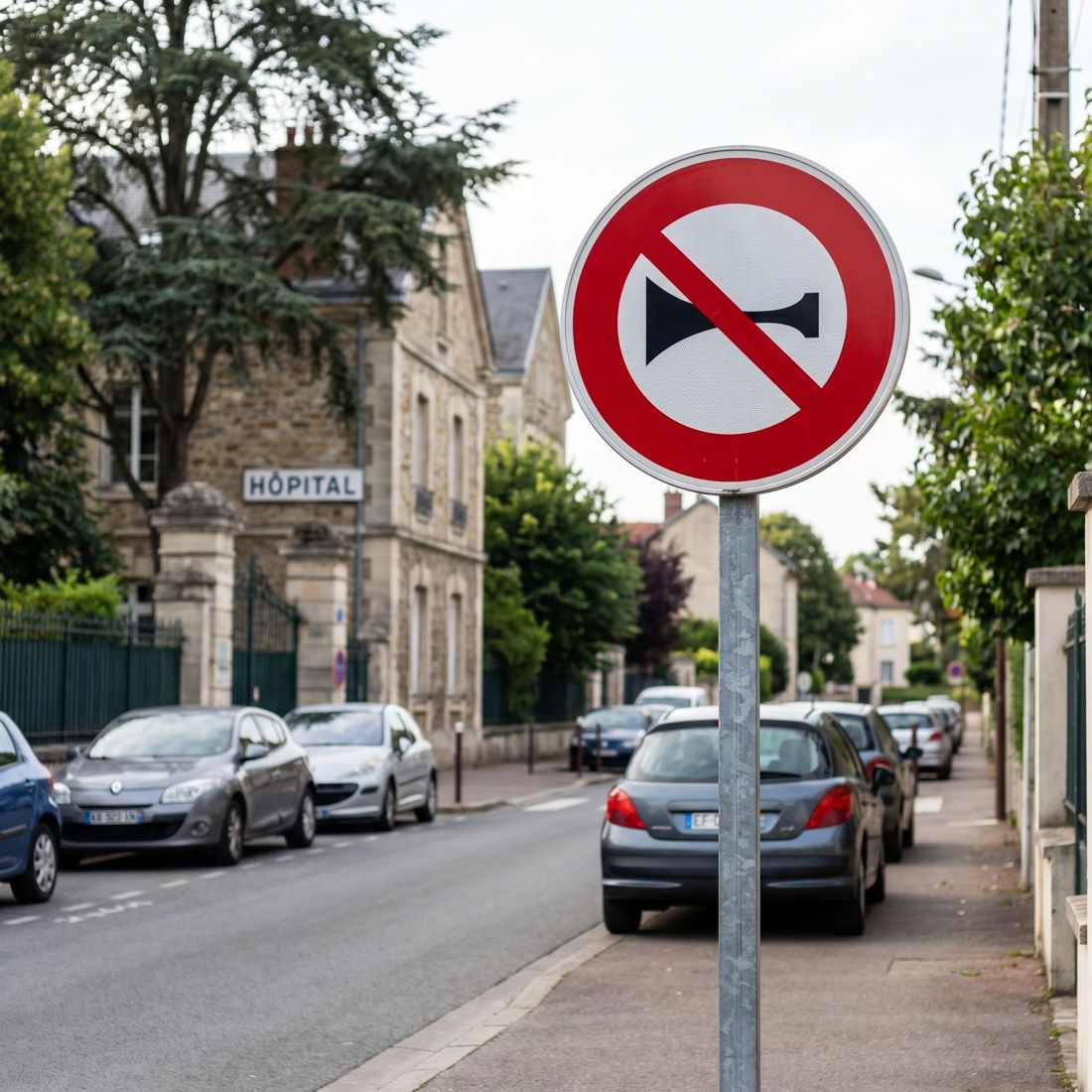 Panneau routier interdiction de faire usage de l'avertisseur sonore B16 Image secondaire du produit