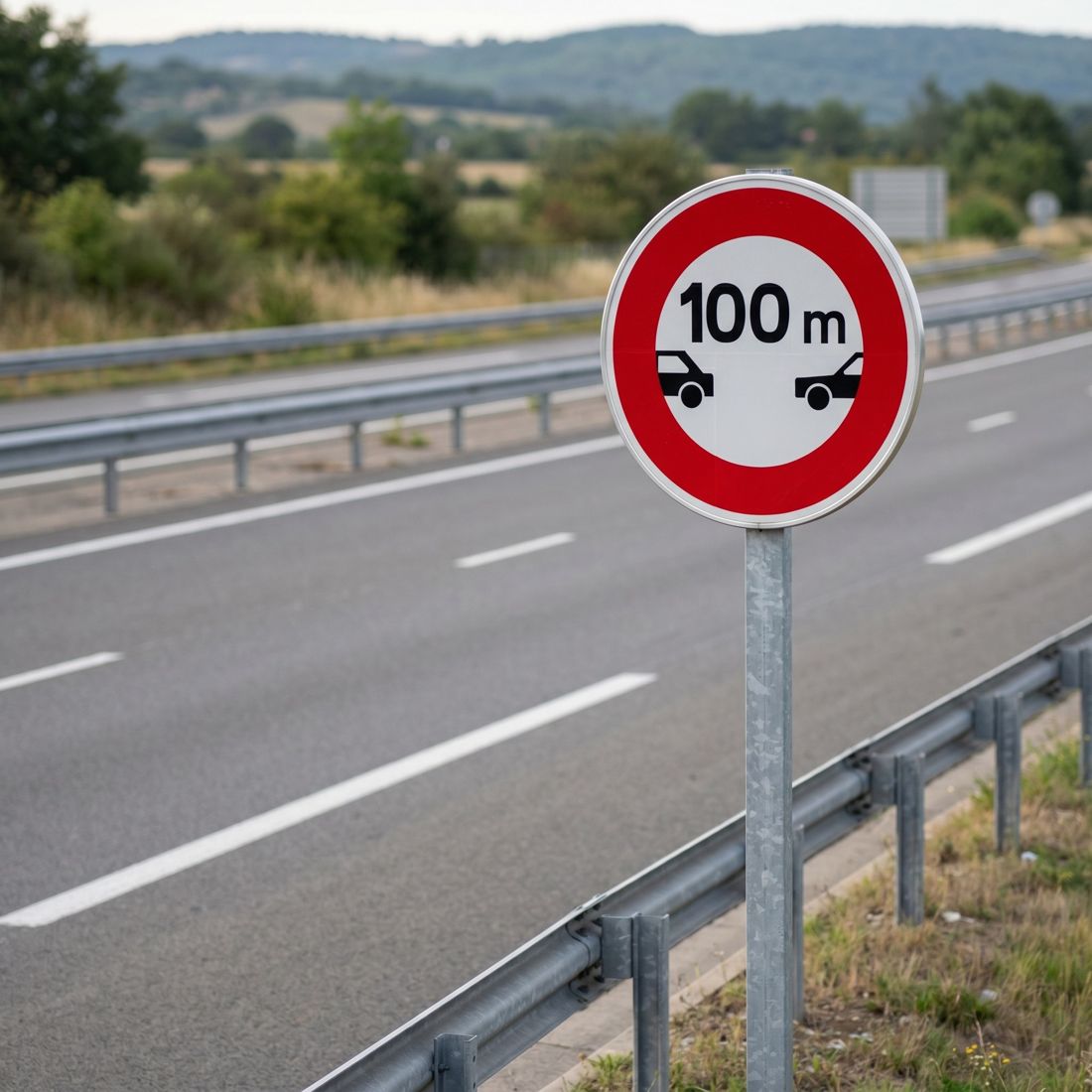 Panneau routier intervalle minimal à respecter entre deux véhicules B17 Image secondaire du produit