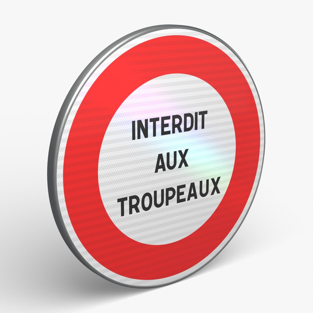 Panneau B19 — Autres interdictions (inscription au choix) — vue 3/4 face