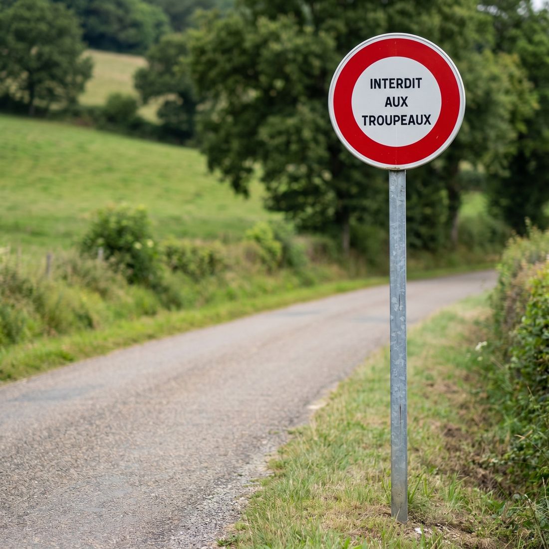 Panneau B19 — Autres interdictions (inscription au choix) — mise en situation sur voirie