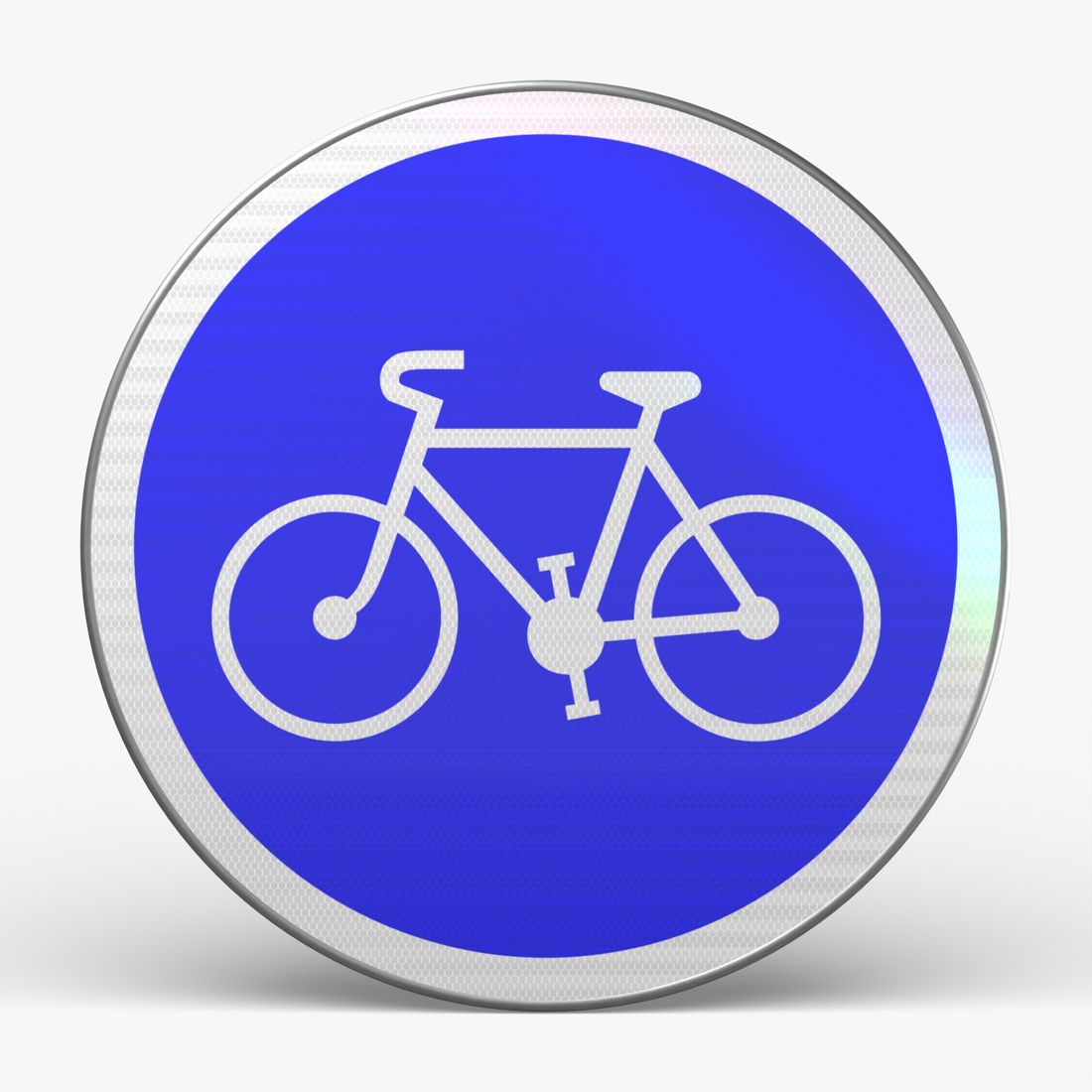 Panneau B22A — Piste ou bande cyclable obligatoire — vue de face