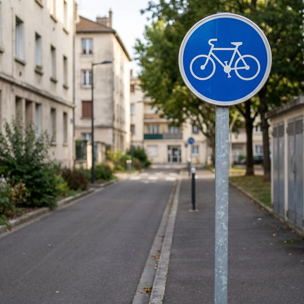 Panneau B22A — Piste ou bande cyclable obligatoire — mise en situation sur voirie
