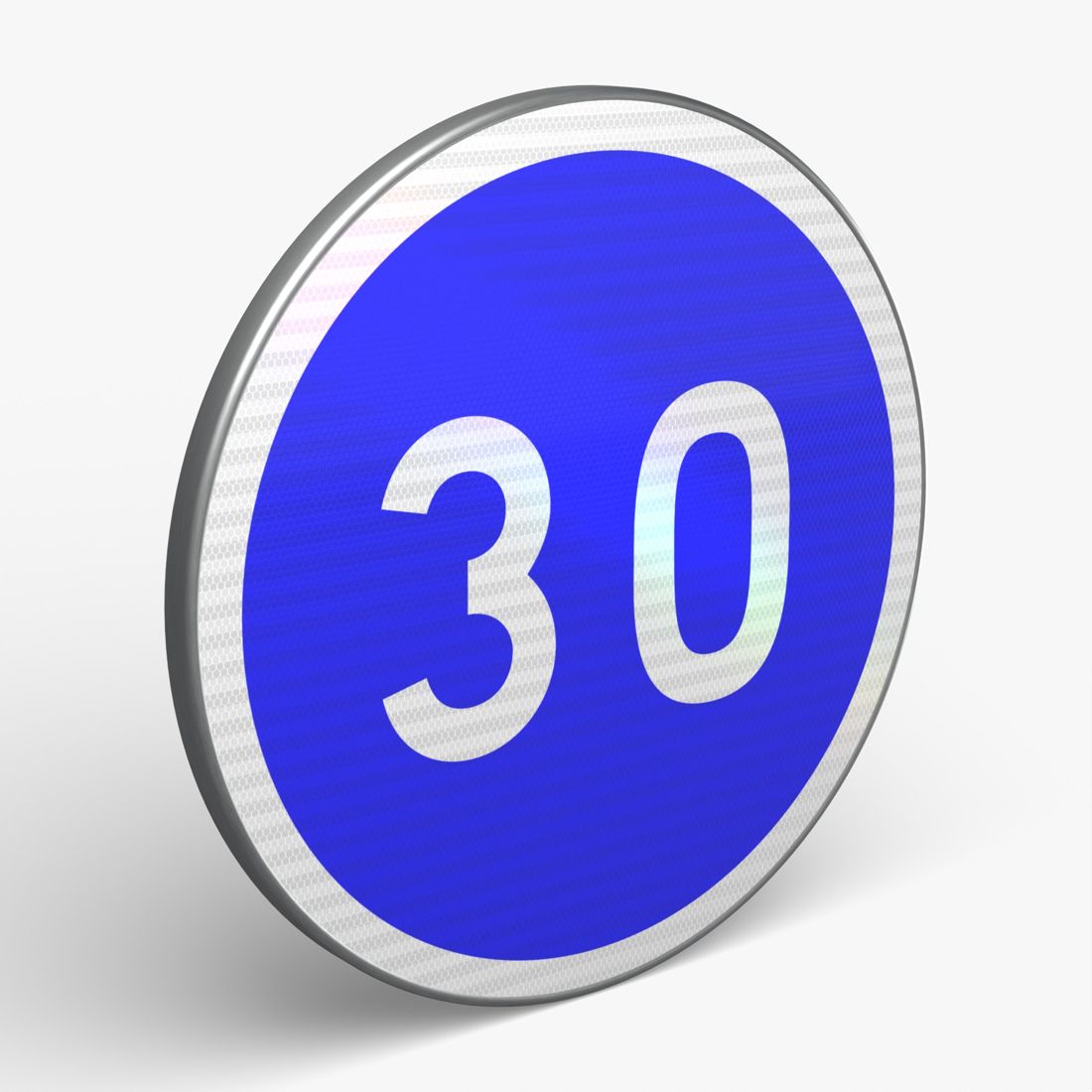 Panneau B25 — Vitesse minimale obligatoire — vue 3/4 face