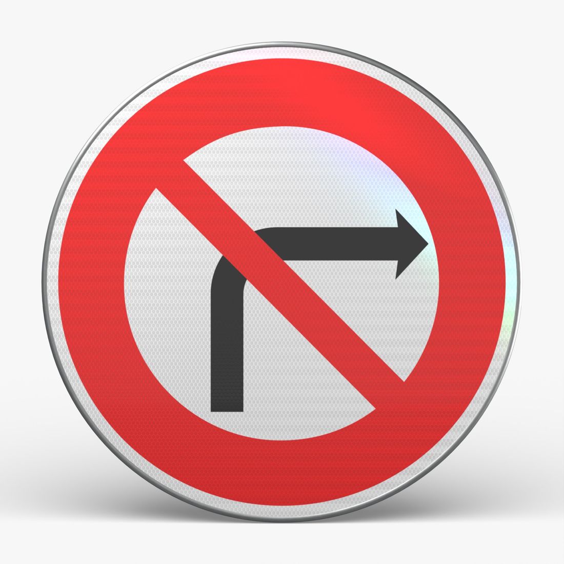 Panneau B2B — Interdiction de tourner à gauche à la prochaine intersection — vue de face