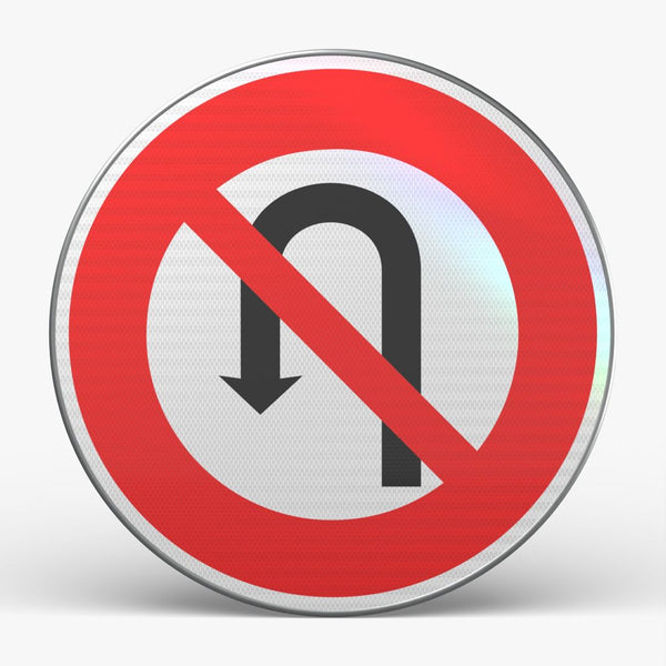 Panneau B2C — Interdiction de faire demi-tour — vue de face