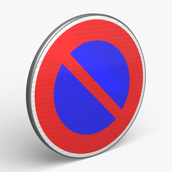 Panneau B6A1 — Stationnement interdit — vue 3/4 face