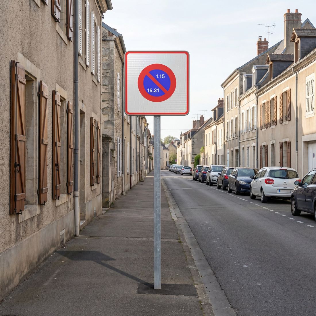 Panneau routier entrée de zone à stationnement unilatéral à alternance semi-mensuelle B6b2 Image secondaire du produit
