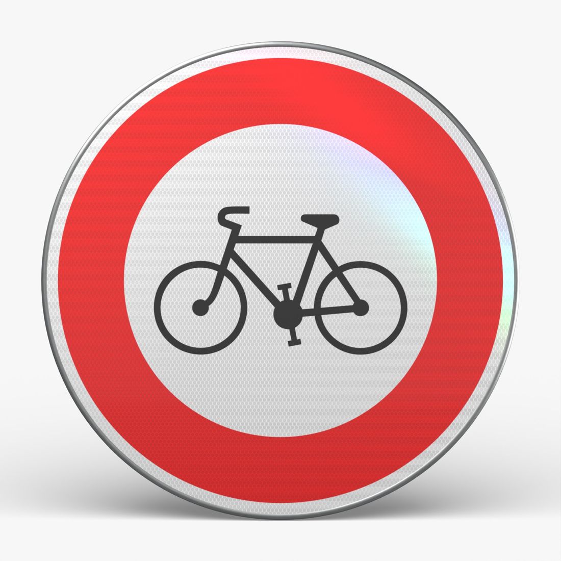 Panneau B9B — Accès interdit aux cycles — vue de face