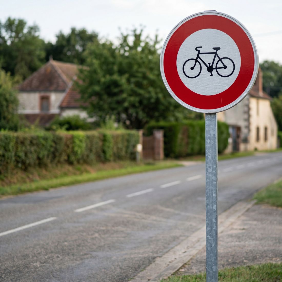 Panneau routier accès interdit aux cycles B9b Image secondaire du produit