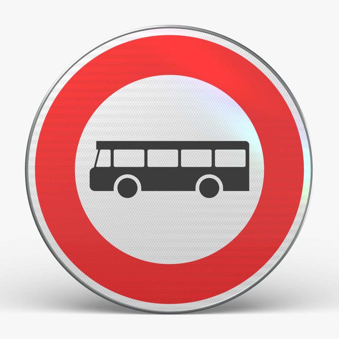 Panneau B9F — Accès interdit aux véhicules de transport en commun — vue de face