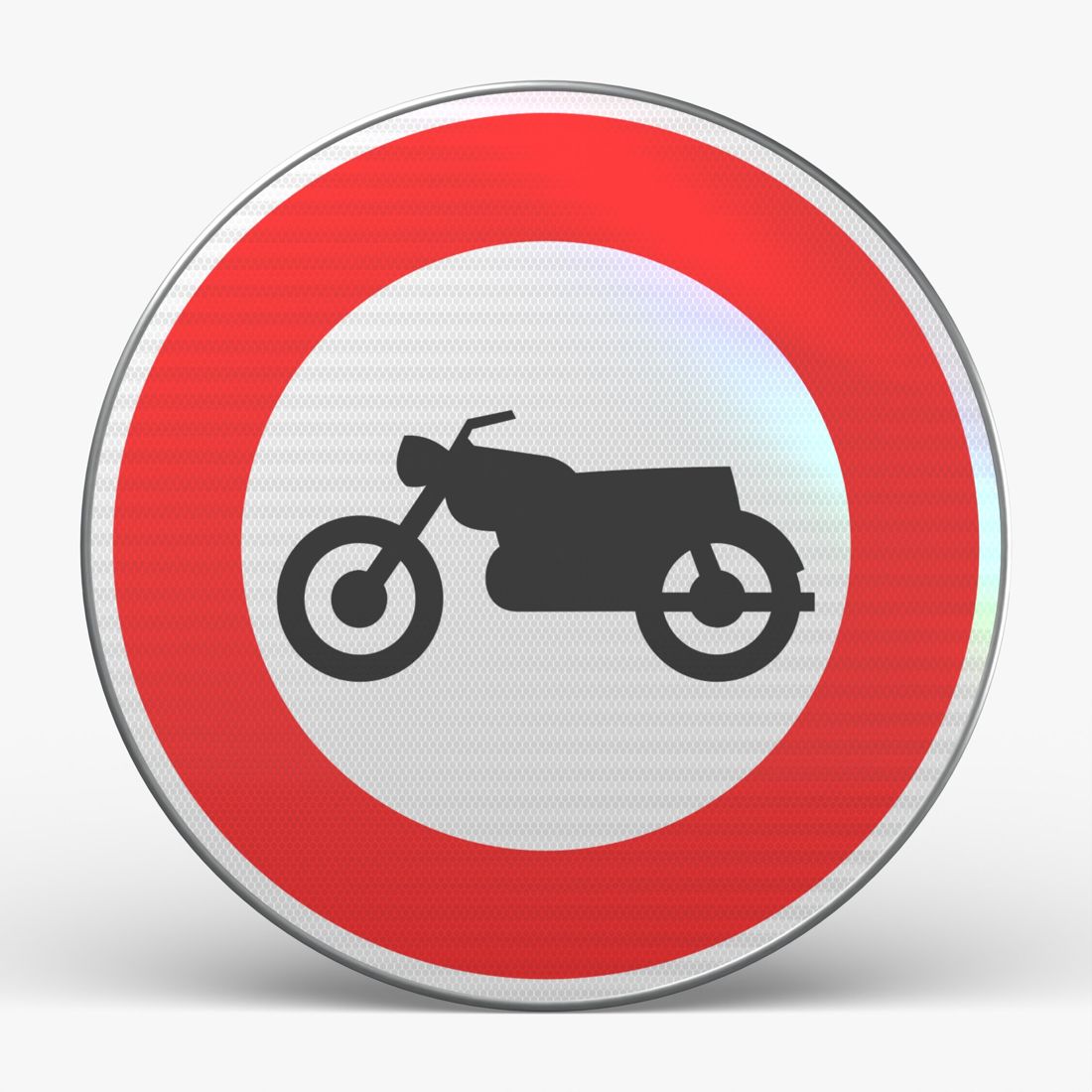 Panneau B9H — Accès interdit aux motocyclettes — vue de face
