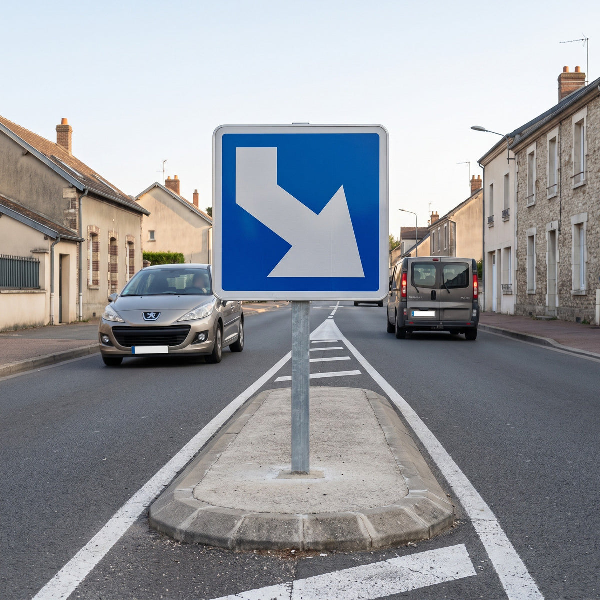 Balise d'îlot séparateur J5 — mise en situation