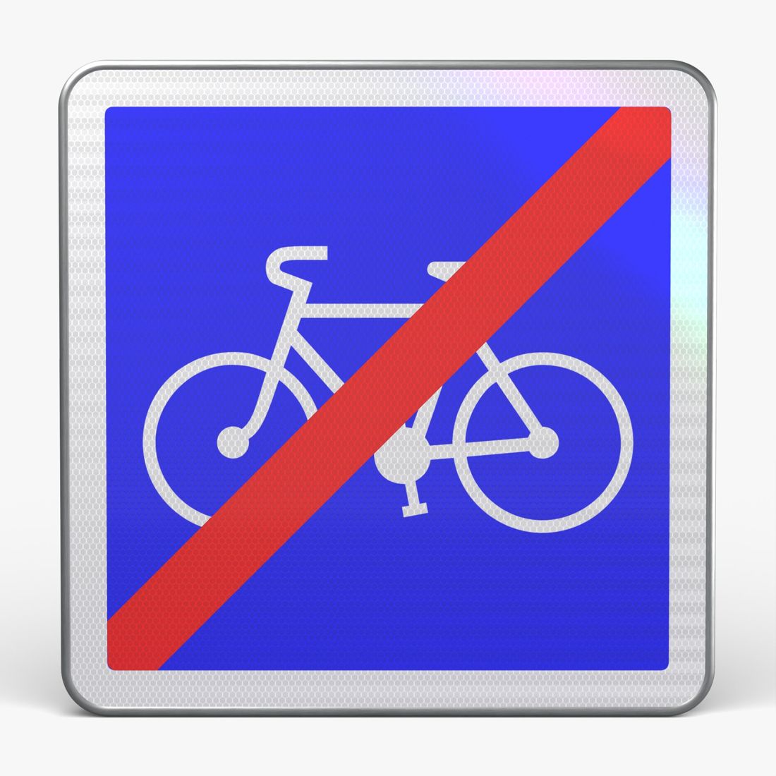 Panneau C114 — Fin de piste ou bande cyclable conseillée — vue de face Image principale du produit