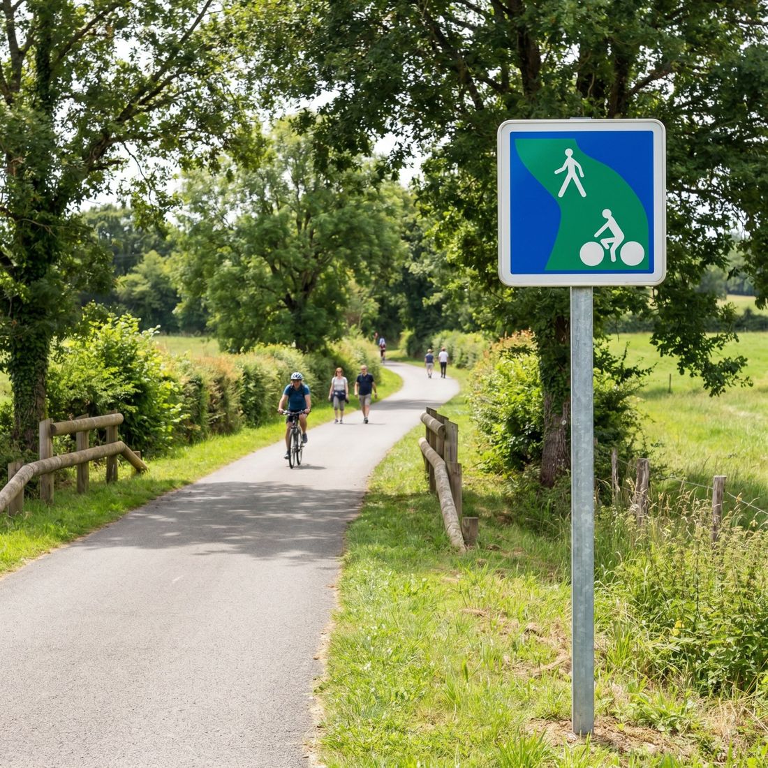 Panneau C115 — Voie verte — mise en situation sur voirie