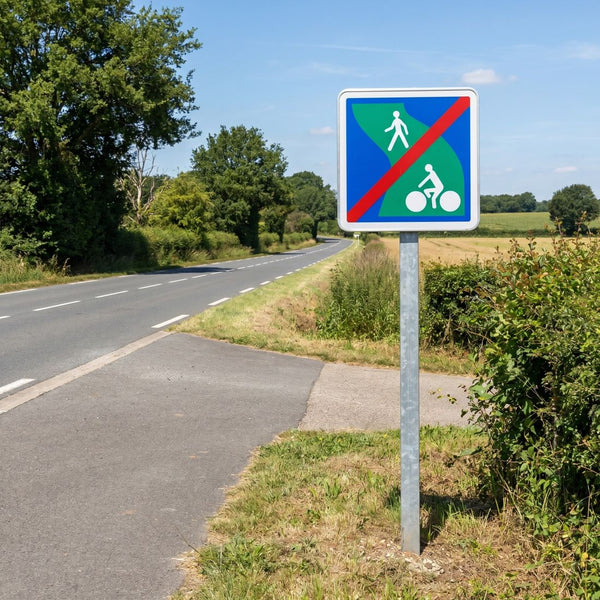 Panneau C116 — Fin de voie verte — mise en situation sur voirie