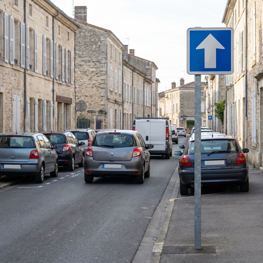 Panneau C12 — Circulation à sens unique — mise en situation sur voirie