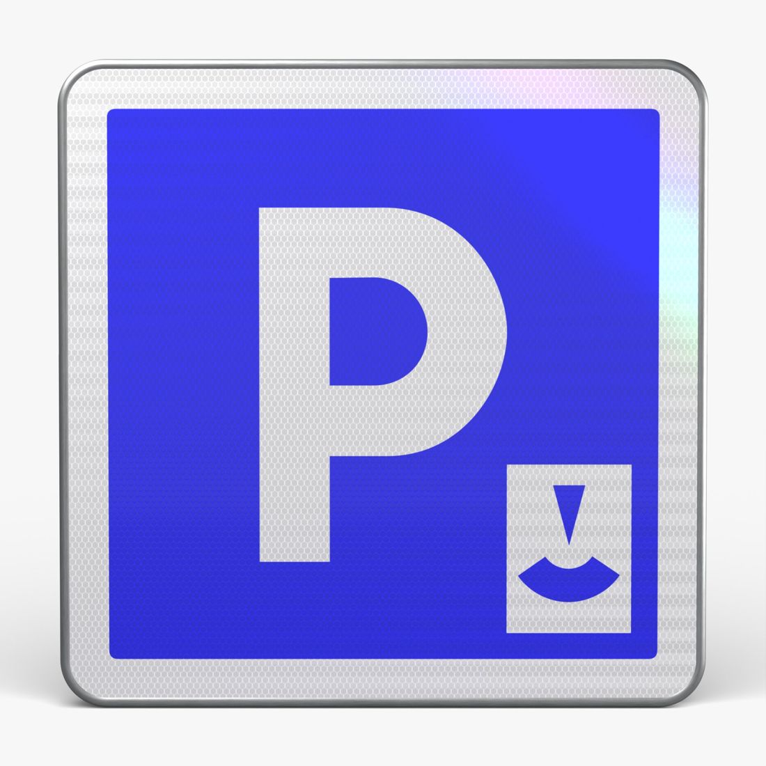 Panneau C1B — Parking (implantation à droite) — vue de face