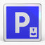 Panneau C1B — Parking (implantation à droite) — vue de face