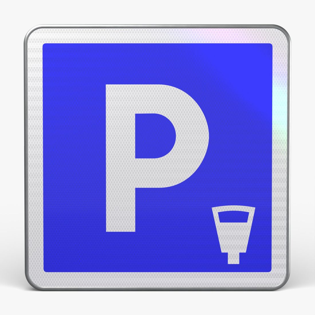 Panneau C1C — Parking (implantation à gauche) — vue de face